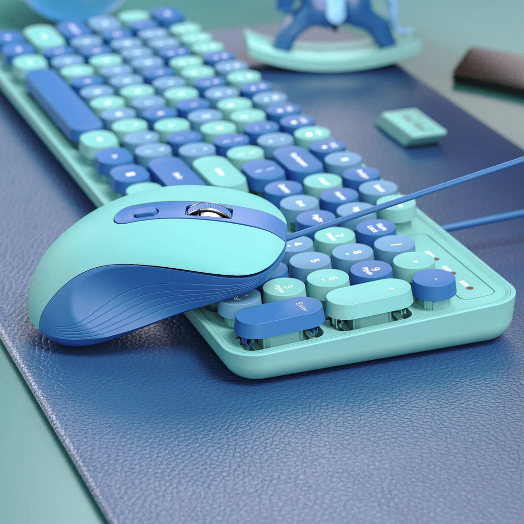 AEVYVKV™ Cute Retro Pink Wireless Keyboard & Mouse Set – Silent, 114 Keys, 2.4GHz, Waterproof, Aesthetic Desk | FlipStylez LLC®