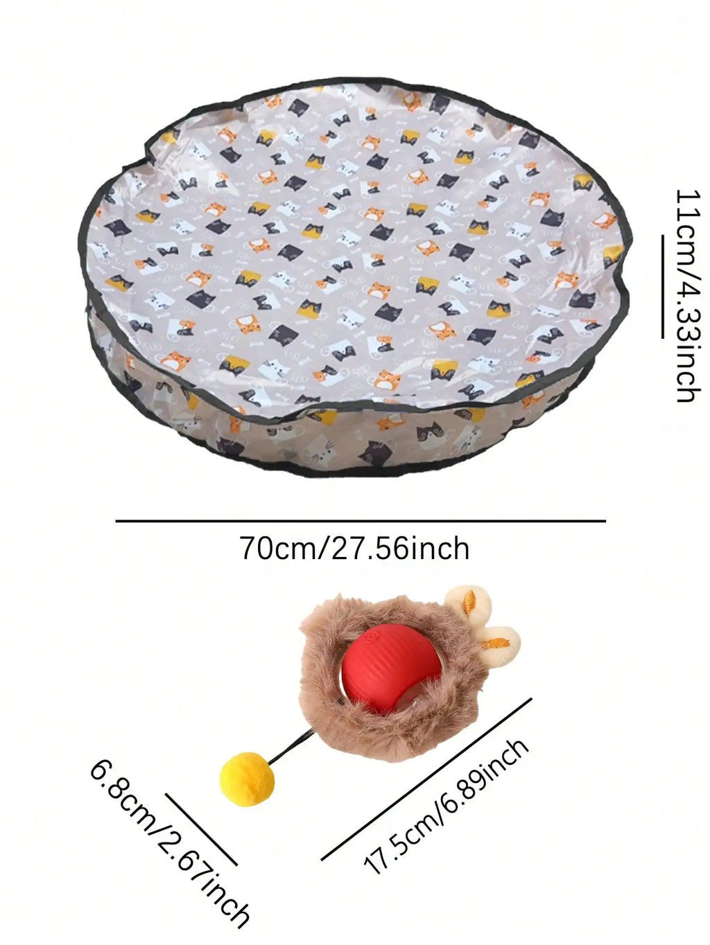 Cat Hunting Toy Set, Electric Cat Ball Toy With Lighting, Chasing & Hunting Pet Toy, USB Rechargeable, Kitten & Pet Supplies