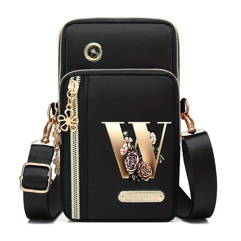 Huaben Letter Z Printed Fashion Casual Messenger Bag Change New Nylon Cloth New Mobile Phone Bag Women's Bag