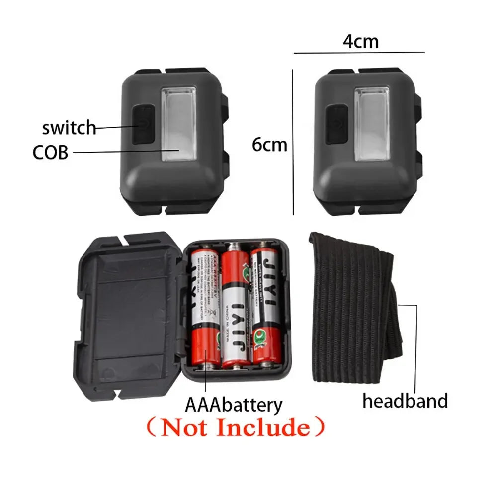 Camping Led Mini Headlights Portable Cob Headlamps Waterproof Head