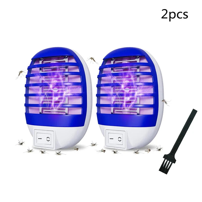 2pcs LED Socket Mosquito Killer Lamp Us/eu Plug Electric Mosquito Fly