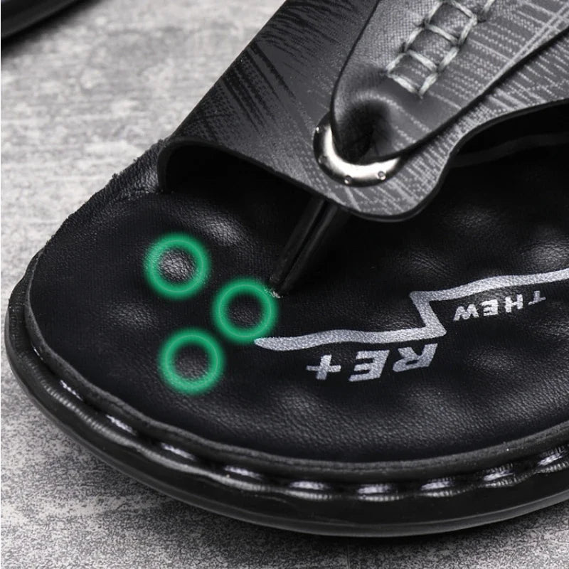 Brand Men's Sandals Summer Soft Soled Anti Slip Beach Shoes Male