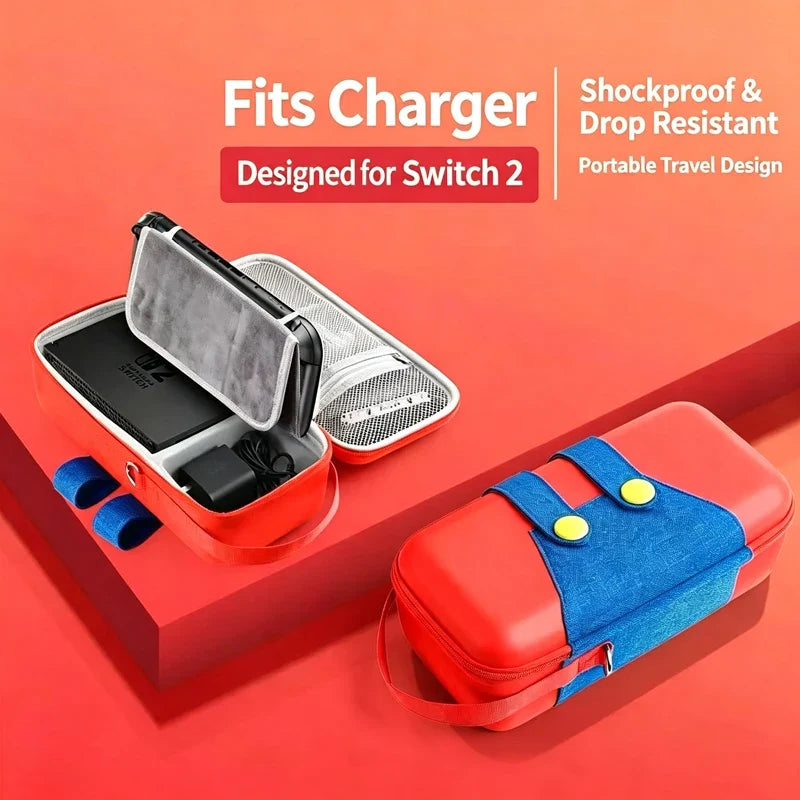 Hard Shell Carrying Case For Nintendo Switch 2 Portable Shockproof Travel Storage Bag With Game Card Slots Protective Cover
