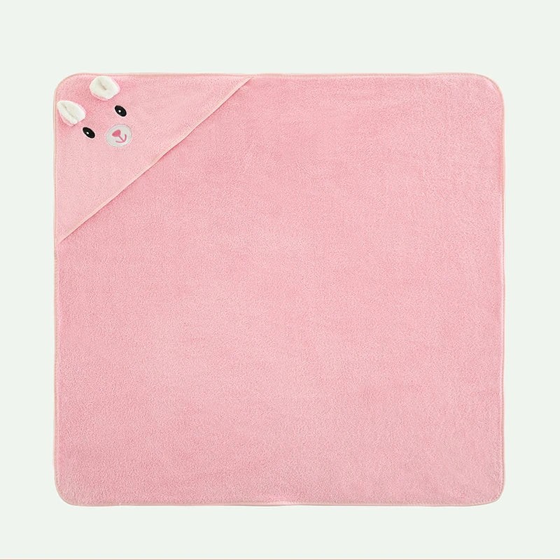 A Soft, Absorbent Baby Bath Towel with Cartoon Design, Thin Summer