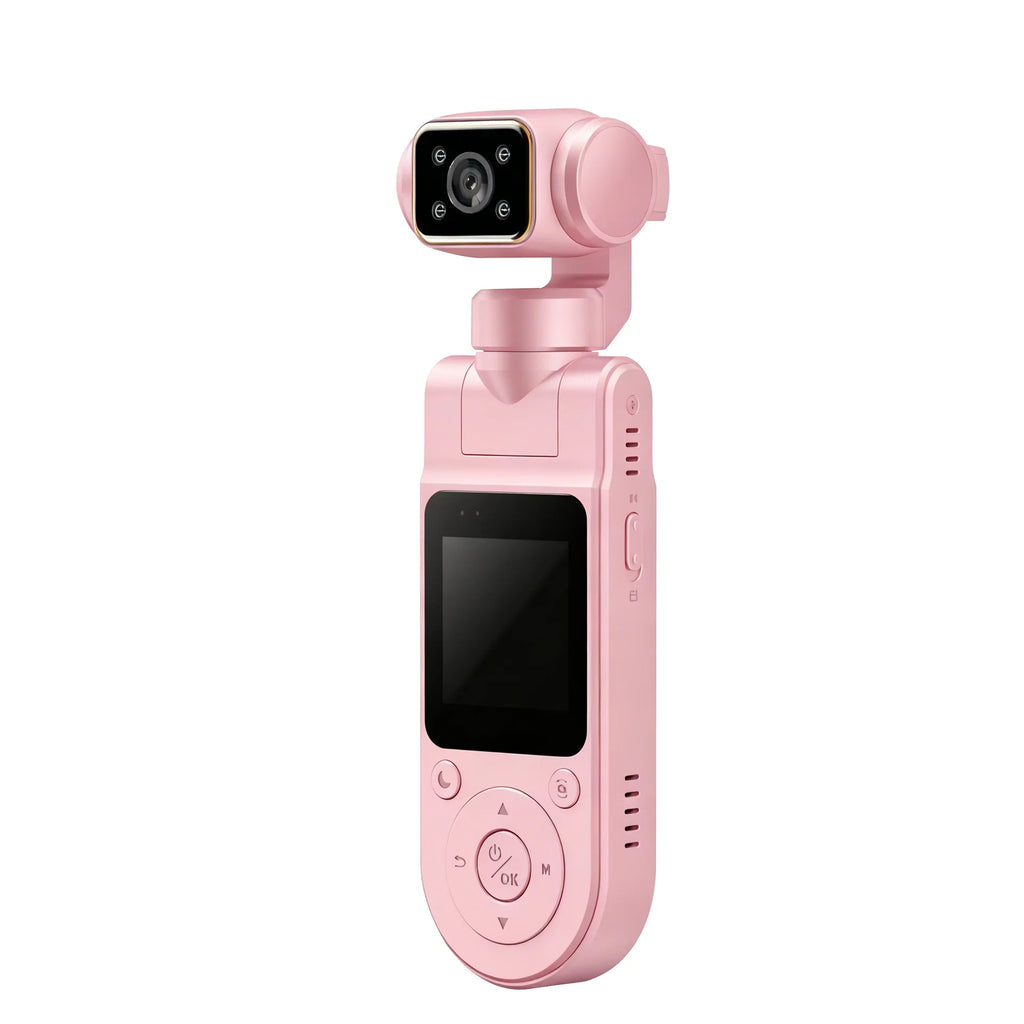 4K Handheld Pocket Camera Rotatable Mini Body Cam HD Night Vision LCD Screen For Youtube Outdoor Travel Sports Vlog Recording