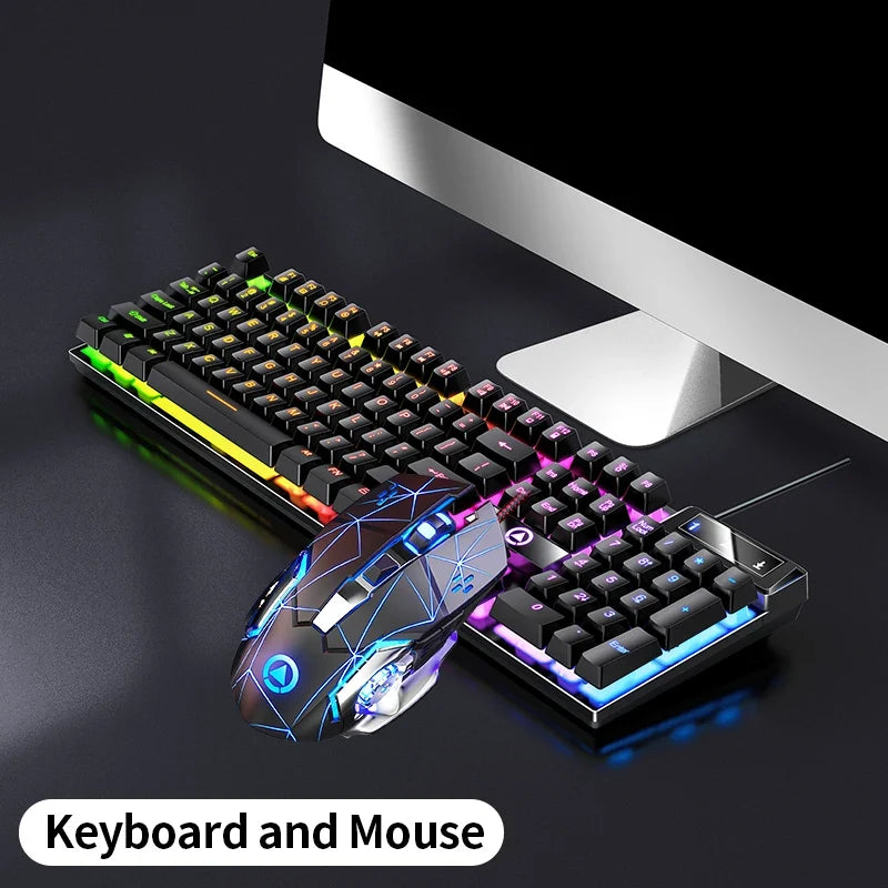YINDIAO™ Wired Backlit Keyboard & Mouse Combo – Mechanical Feel, USB Ergonomic Gaming & Office Set | FlipStylez LLC®