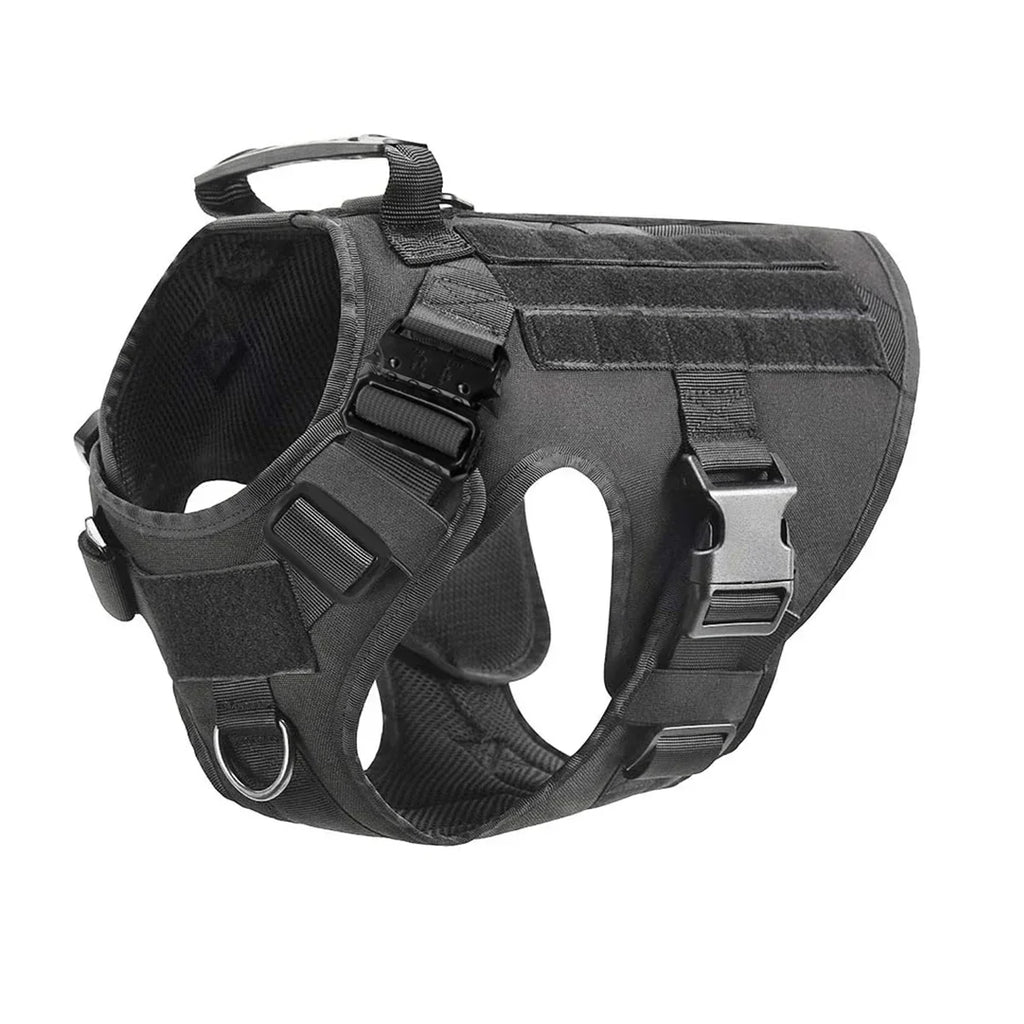 Tactical Dog Harness Leash Collar Molle Pouches for Medium Large Dogs Training Military Pet Vest Adjustable Service Dog Harness
