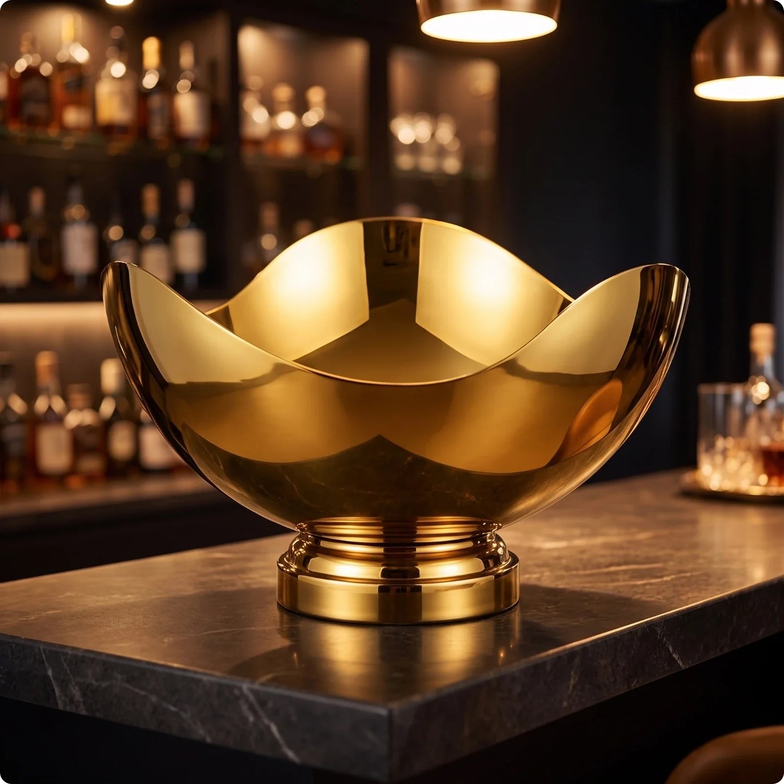 Champagne Bowl Irregular Wine Chiller Bowl Wine Cooler Container Decorative Metal Basket Stylish for Hosts, Parties