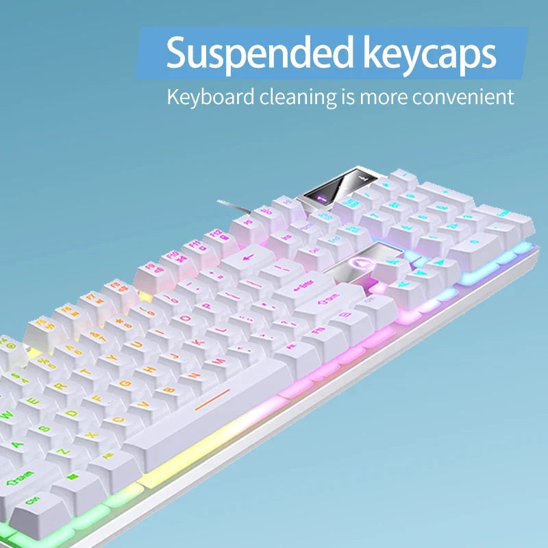 YINDIAO™ Wired Backlit Keyboard & Mouse Combo – Mechanical Feel, USB Ergonomic Gaming & Office Set | FlipStylez LLC®
