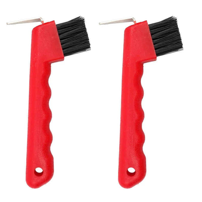 2 Pcs Horse Hoof Pick with Brush Non-Slip Handle Horse Hoof Cleaner Tool Equestrian Grooming Supplies 3 Colors Available