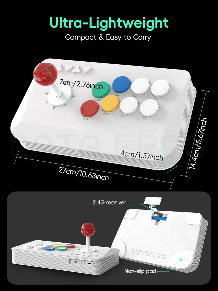 DATA FROG Y5A Arcade Stick For Switch 2 & Windows PC, Wireless Arcade Fight Stick with 2.4G Receiver