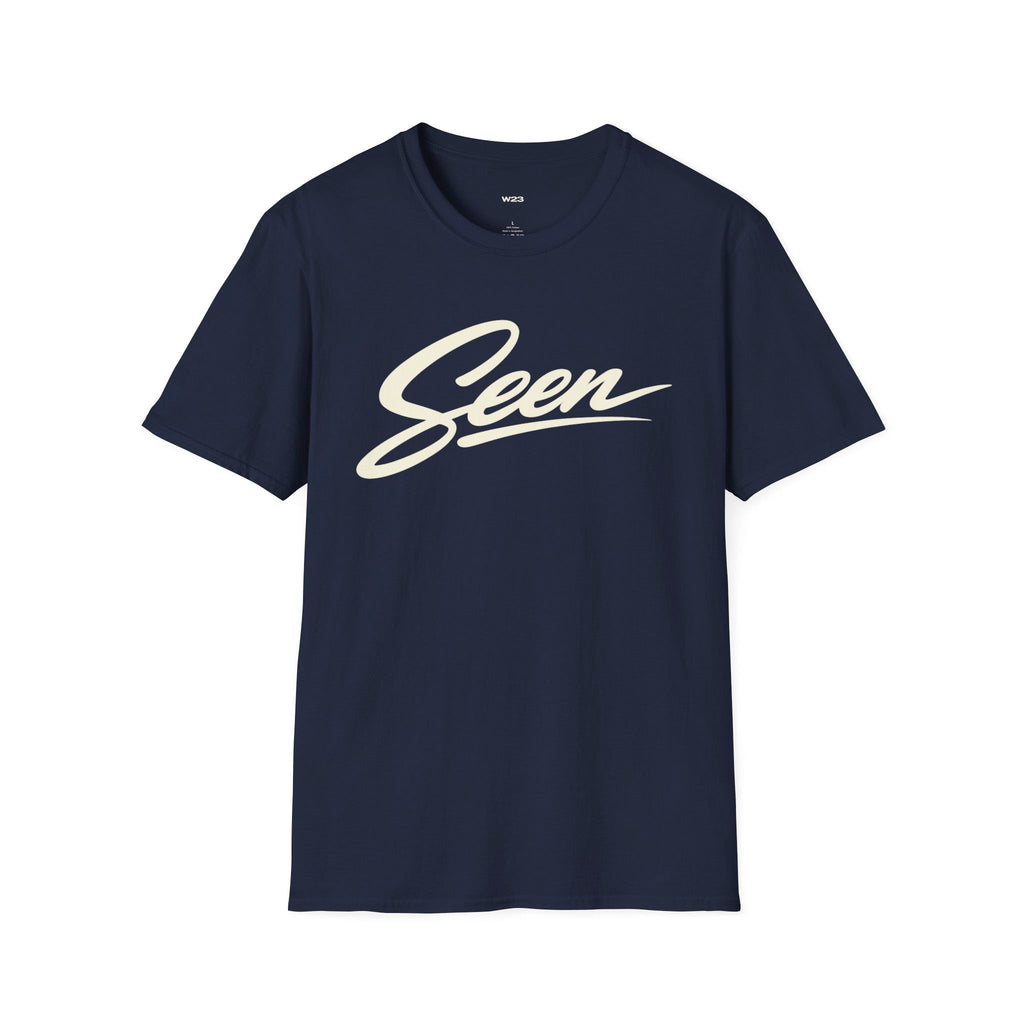 Seen Script T-Shirt | Retro Handwritten Logo Tee
