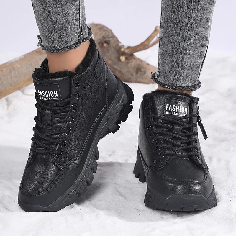 TUINANLE Women Shoes Winter Plush Keep Warm Platform Snow Shoes Female Non Slip Outdoor Waterproof Walking Sneakers Zapatillas