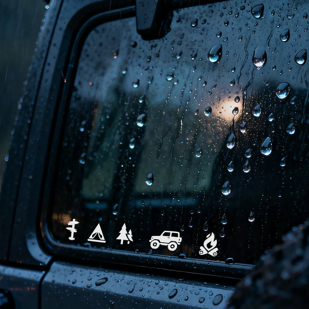 Camping Icons Outdoor Campfire Hiking Die Cut Vinyl Decal Sticker for