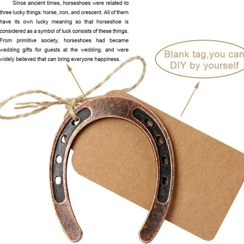 1/10PCS Lucky Horseshoe Ornament Mini Retro DIY Decor Horseshoe with Blank Card Birthday Valentine's Day Gift Creative Pendant