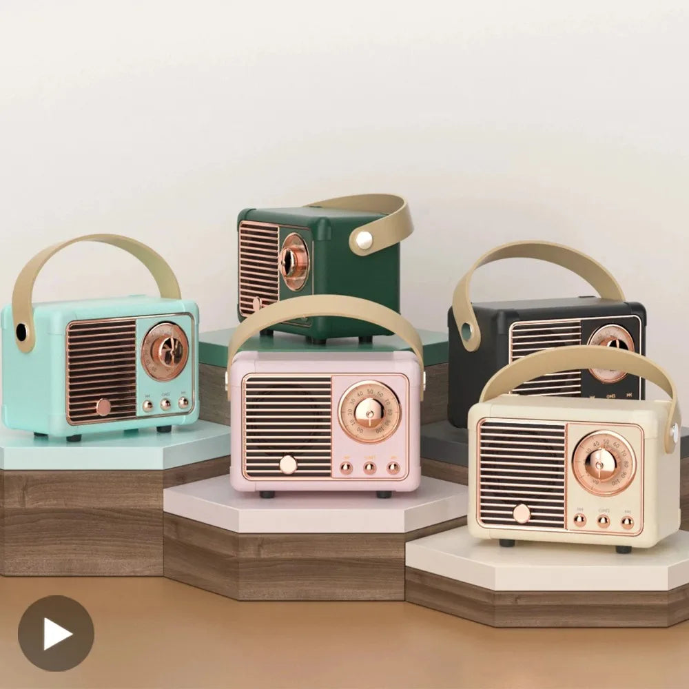 Retro Bluetooth Speaker Wireless Card Portable Subwoofer Mini Outdoor Student Small Bluetooth Speaker