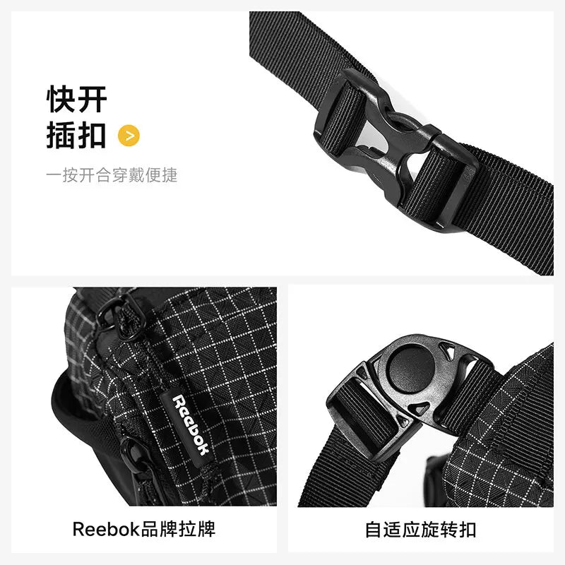 REEBOK Lightweight Umbrella Compartment Unisex Shoulder Bag Men Outdoor Sport Waterproof Casual Crossbody Messenger Phone Bag