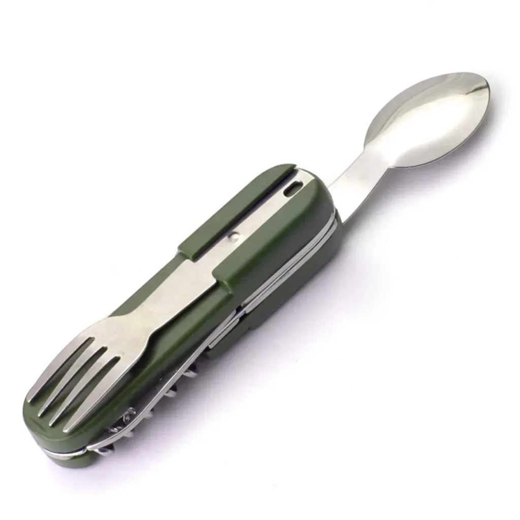 Camping Gear 5-in-1 Stainless Steel Travel Set, Multifunctional