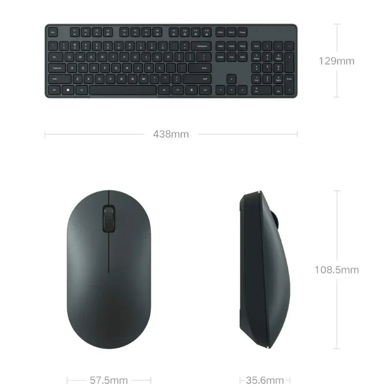 Wireless Keyboard & Mouse Set – 104 Full-Size Keys, 2.4GHz USB Receiver, Plug & Play for PC & Windows | FlipStylez LLC®