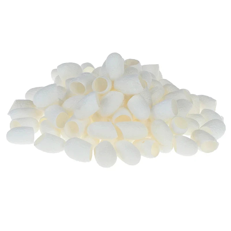 100Pcs/set Hot Sale Organic Natural Silk Cocoons Silkworm Balls Face Skin Care Scrub Purifying Acne Anti Aging Whitening