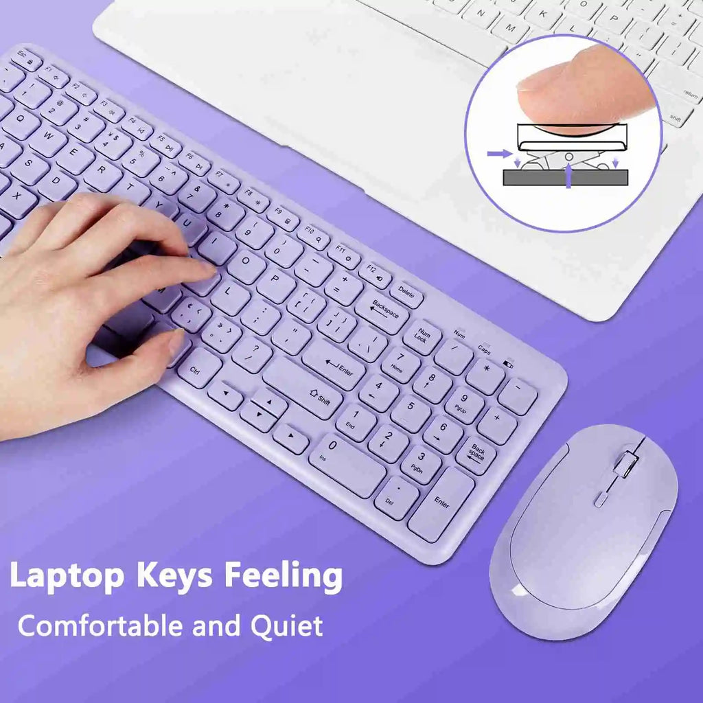 DIGIBLUSKY HW256™ Wireless Keyboard & Mouse Set – Ultra Slim, Scissor Keys, 1200 DPI, Multimedia, Ergonomic, Keypad Only & Full Suit, Pink, Green, White & Black | FlipStylez LLC®