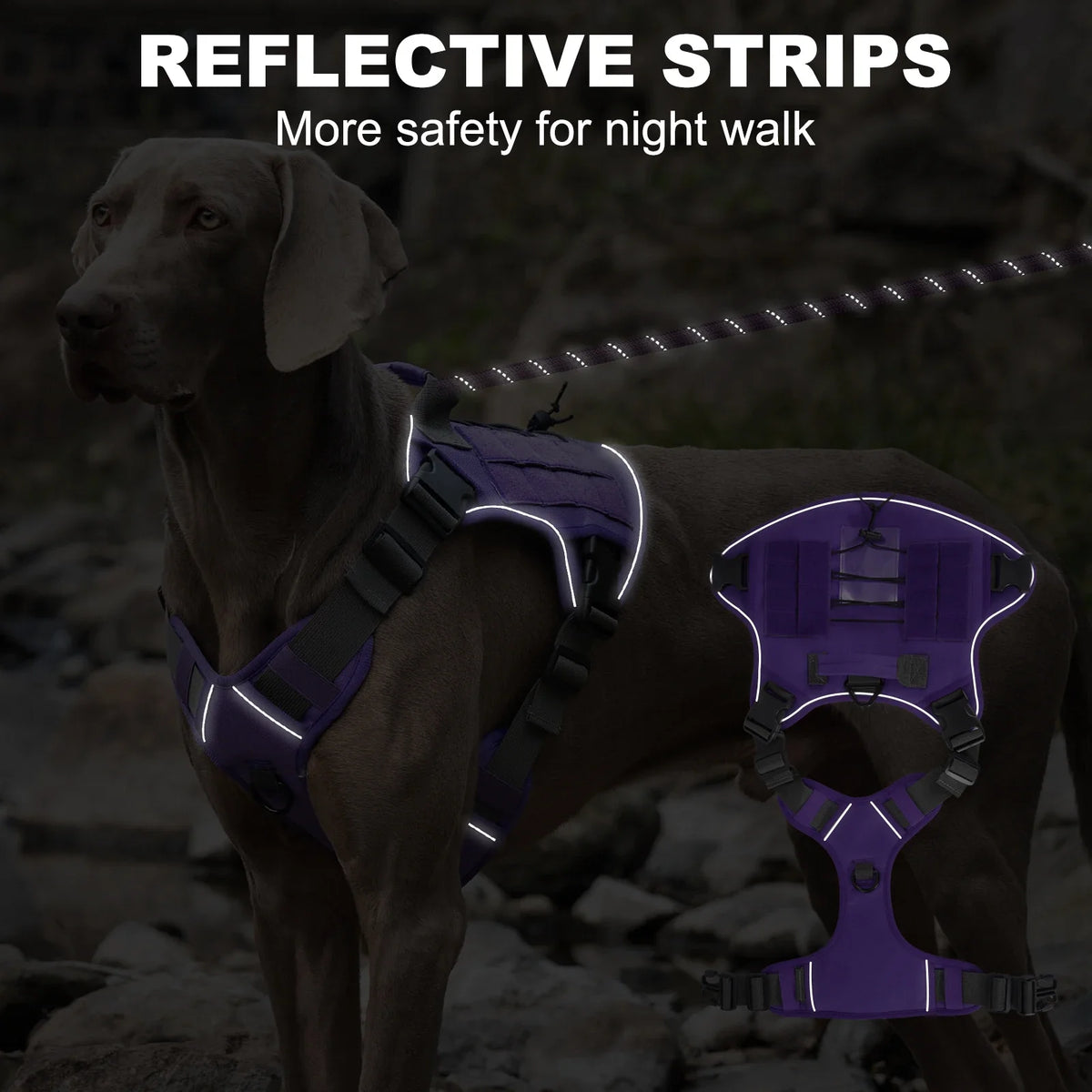 Tactical Dog Harness for Small Medium Large Dogs No Pull Adjustable Pet Harness Reflective Working Training Easy Control Vest