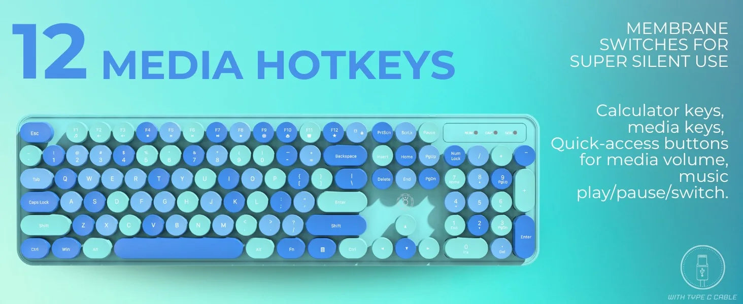 AEVYVKV™ Cute Retro Pink Wireless Keyboard & Mouse Set – Silent, 114 Keys, 2.4GHz, Waterproof, Aesthetic Desk | FlipStylez LLC®