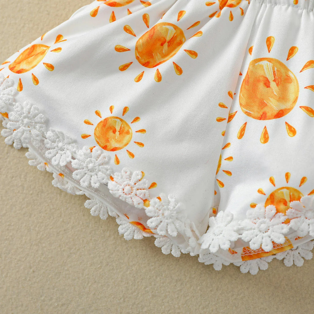 Summer Baby Girls Rompers Toddler Jumpsuits Newborn Girl Sun Printed