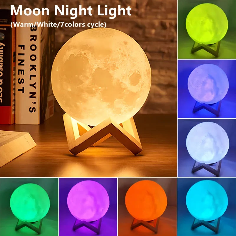 Book Light LED Moon Light Galaxy Light, Moon Night Light, Girl, Boy