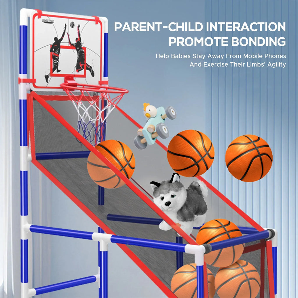 Basketball Game Set Kids Basketball Hoop for Indoor Outdoor with 4