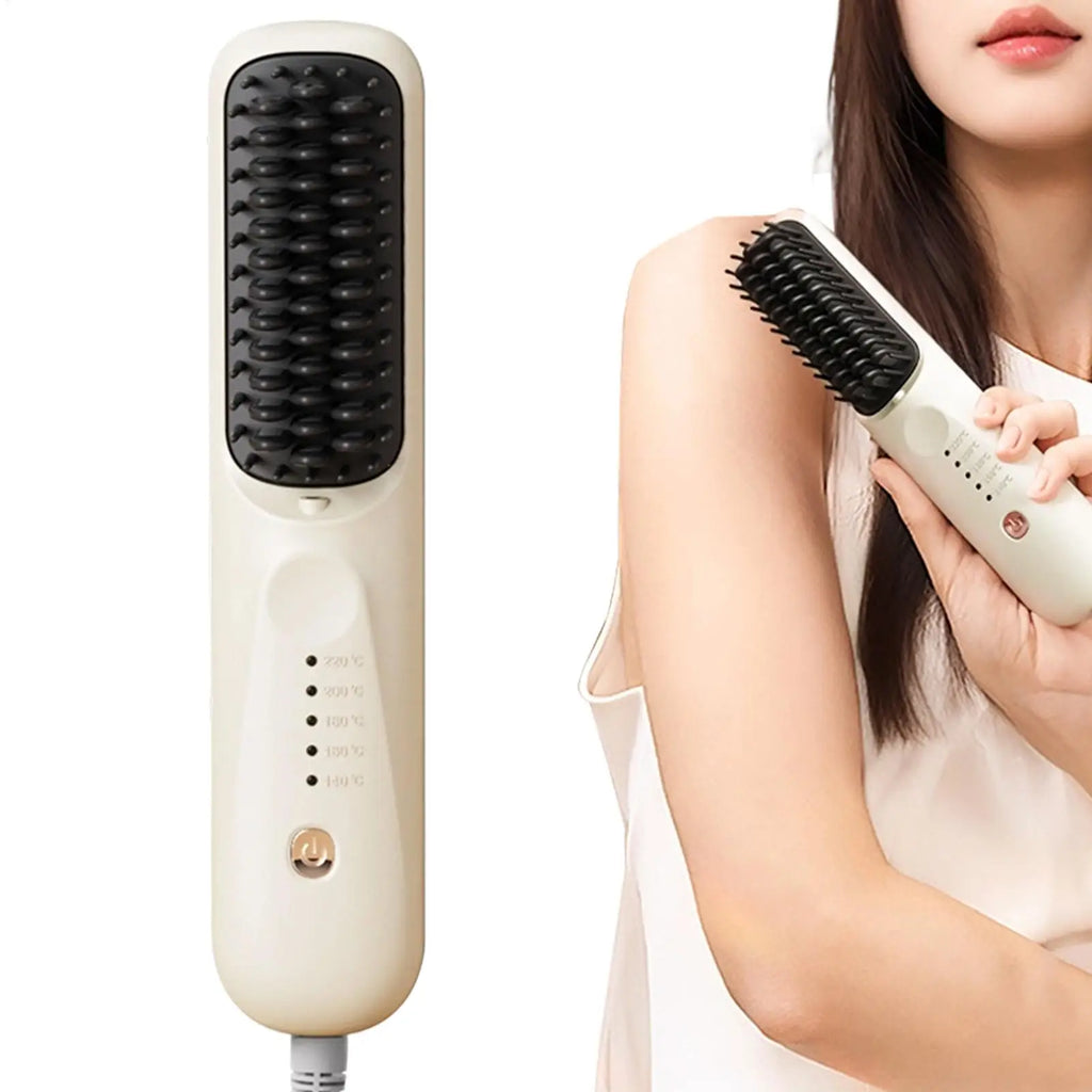 5-Mode Heating Hair Straightening Brush Negative Ion Multi-Temp Brush