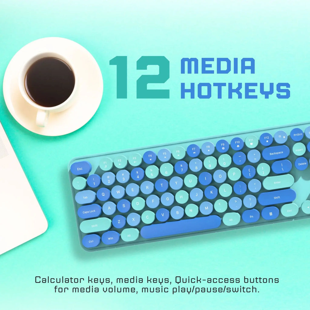 AEVYVKV™ Cute Retro Pink Wireless Keyboard & Mouse Set – Silent, 114 Keys, 2.4GHz, Waterproof, Aesthetic Desk | FlipStylez LLC®