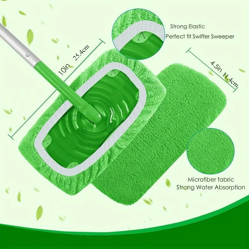 4 Reusable Mop Pads with High Water Absorption and Ultra-Fine Fiber