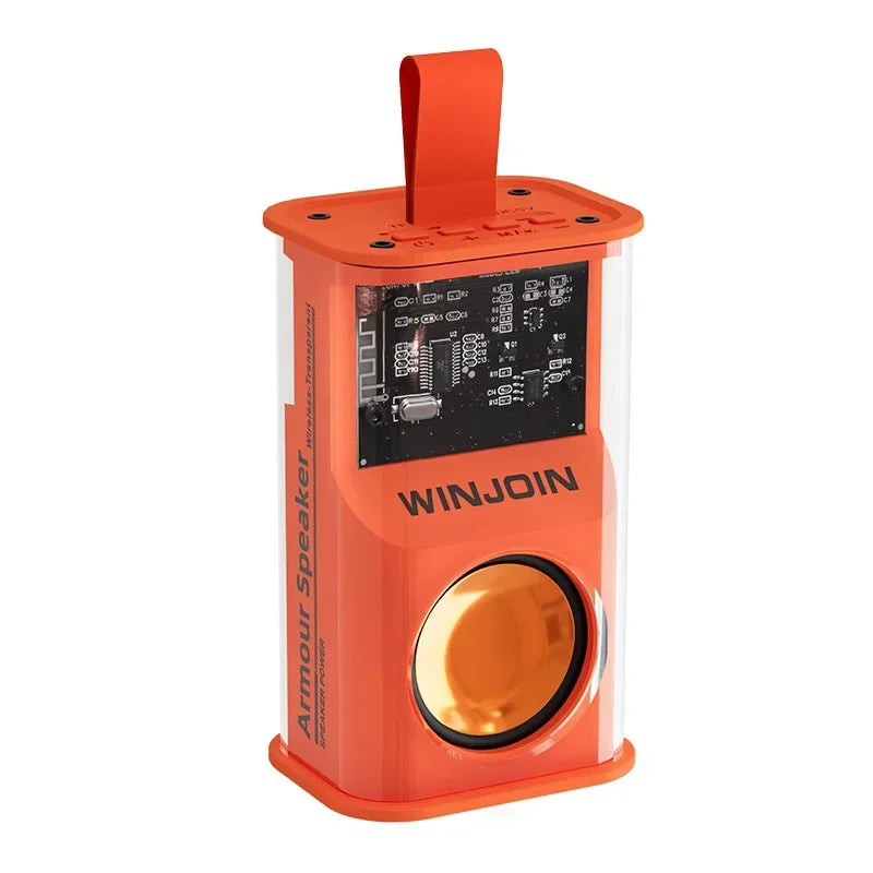 Bluetooth Speaker New Transparent Mech Audio TWS Two-Machine interconnection Rhythm Breathing Light 360° Stereo Surround