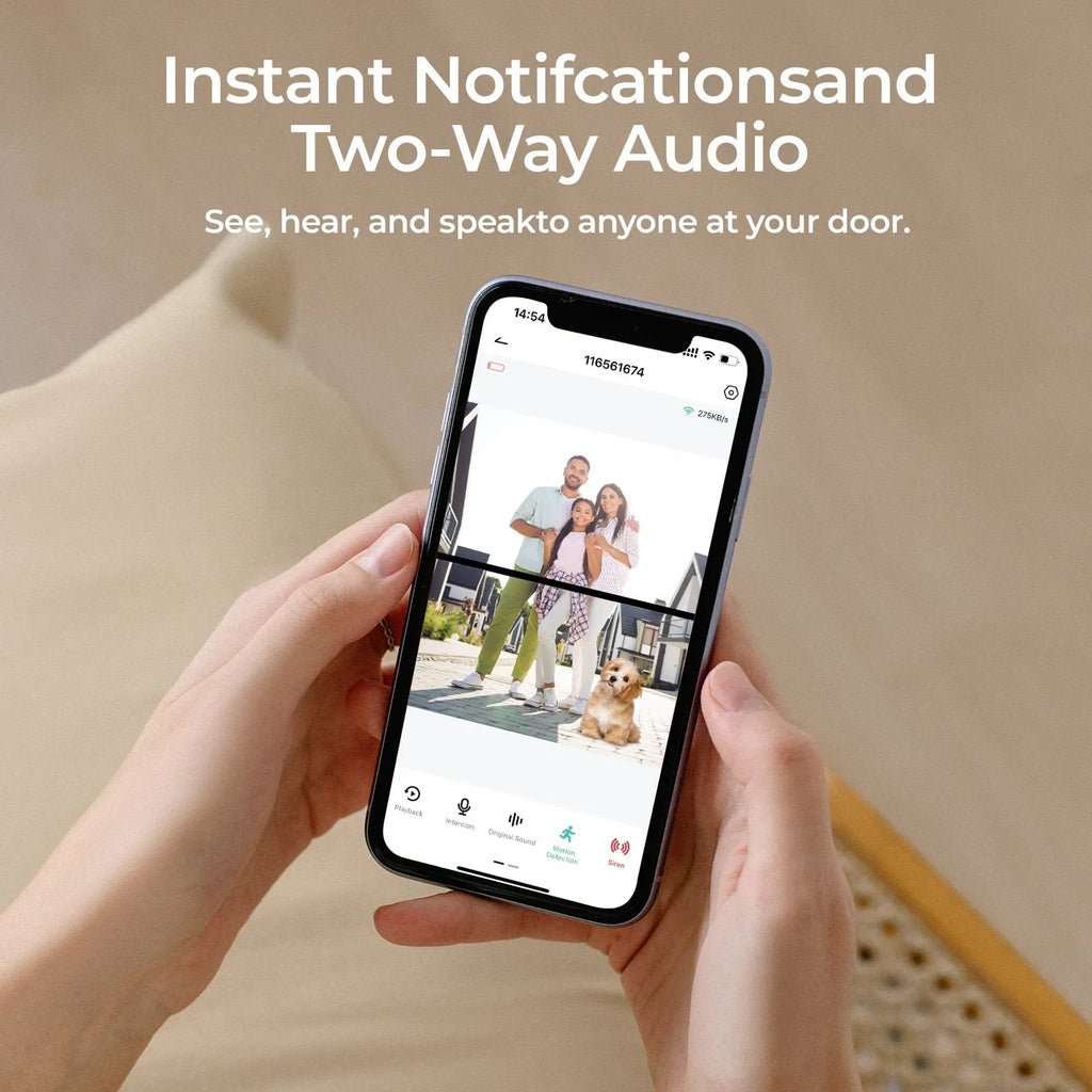 4MP 2K UHD Dual Lens Low Comsunption WIFI IP Doorbell Visual Video Door Phone Intercom Peephole Viewer Door Camera