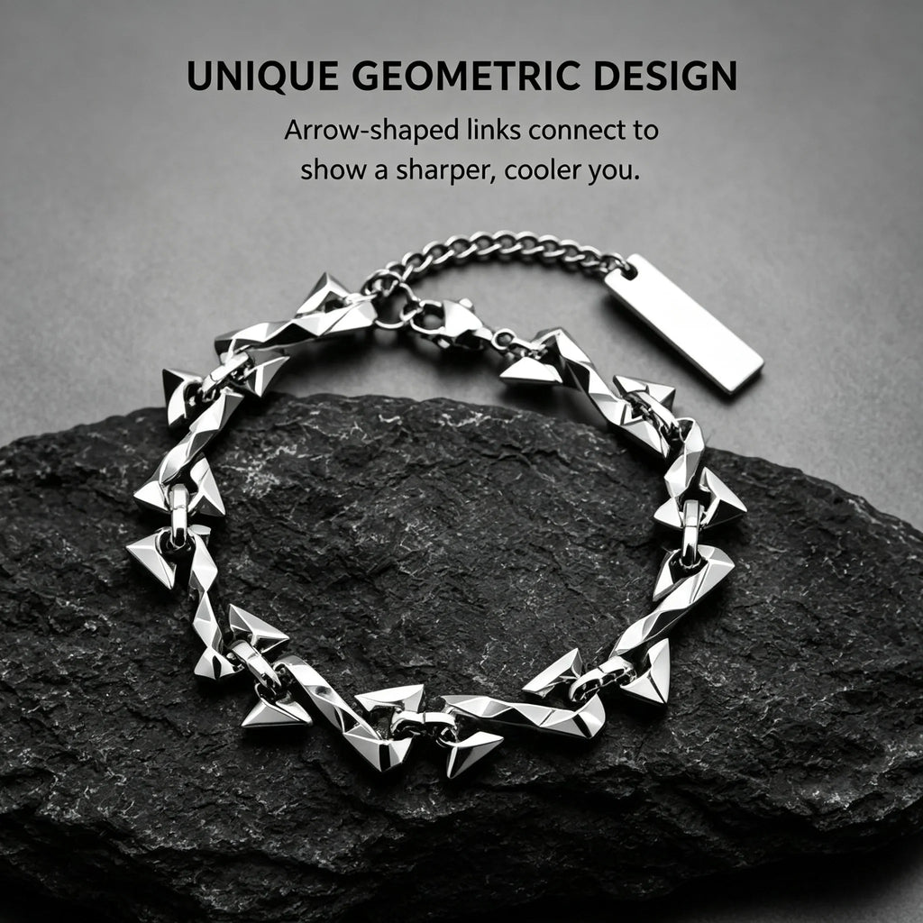 Letter Z Thorn Chain Bracelet for Women Men, Stainless Steel Barbed Wire Link, Gothic Punk Jewelry Gift