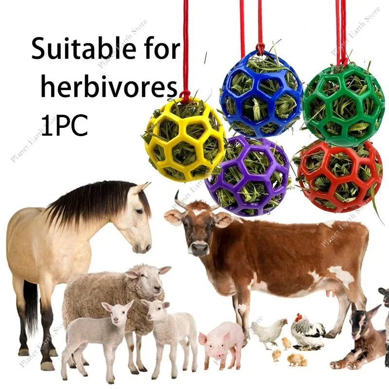 2025 Horse Treat Ball Hay Feeder Toy Ball Hanging Feeding to Horse Sheep Tortoise Feeding Dispenser Relieve Stress Foraging Toy
