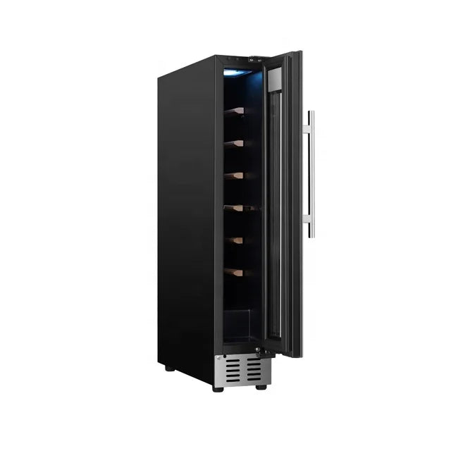 Wine Cooler Refrigerator, 9 Bottle Capacity, Countertop Undercounter, Compressor Cooling, Stainless Steel Door, Home Bar