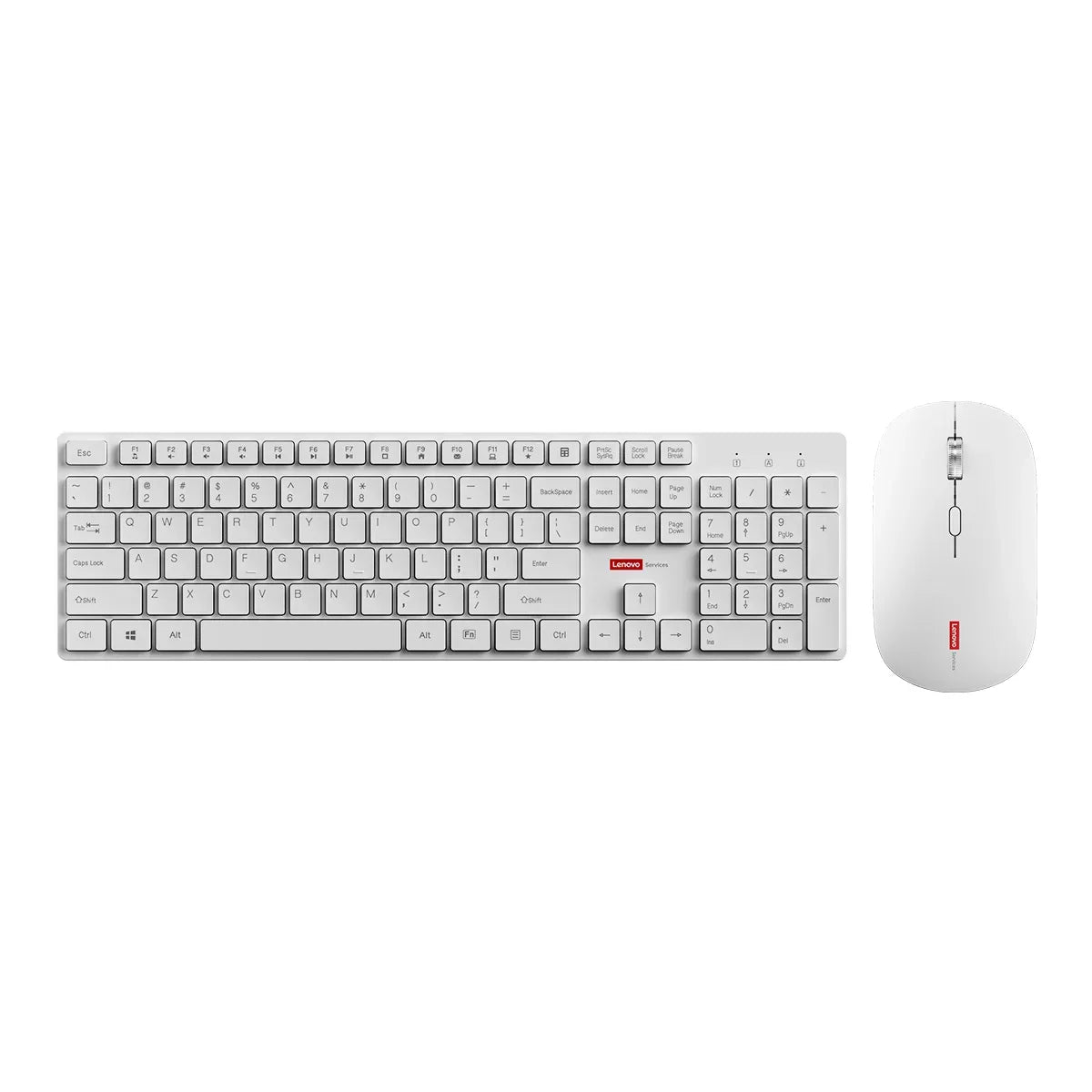 Lenovo KM220™ Wireless Keyboard & Mouse Combo – 2.4GHz USB, 104 Keys, Silent Quiet, Ergonomic, Home & Office, Black & White | FlipStylez LLC®
