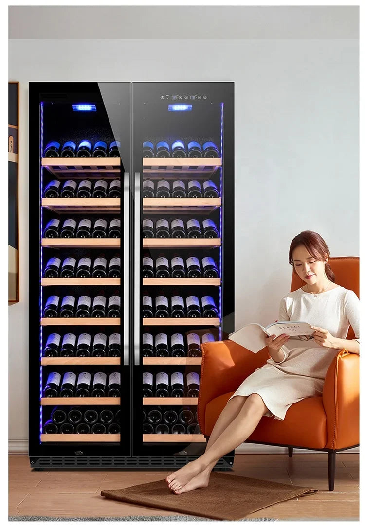 JiuFu Thermoelectric Dual Zone Wine Cooler Cellar Wine Cooling Fridge Corner Wine bar Cabinet  for Home