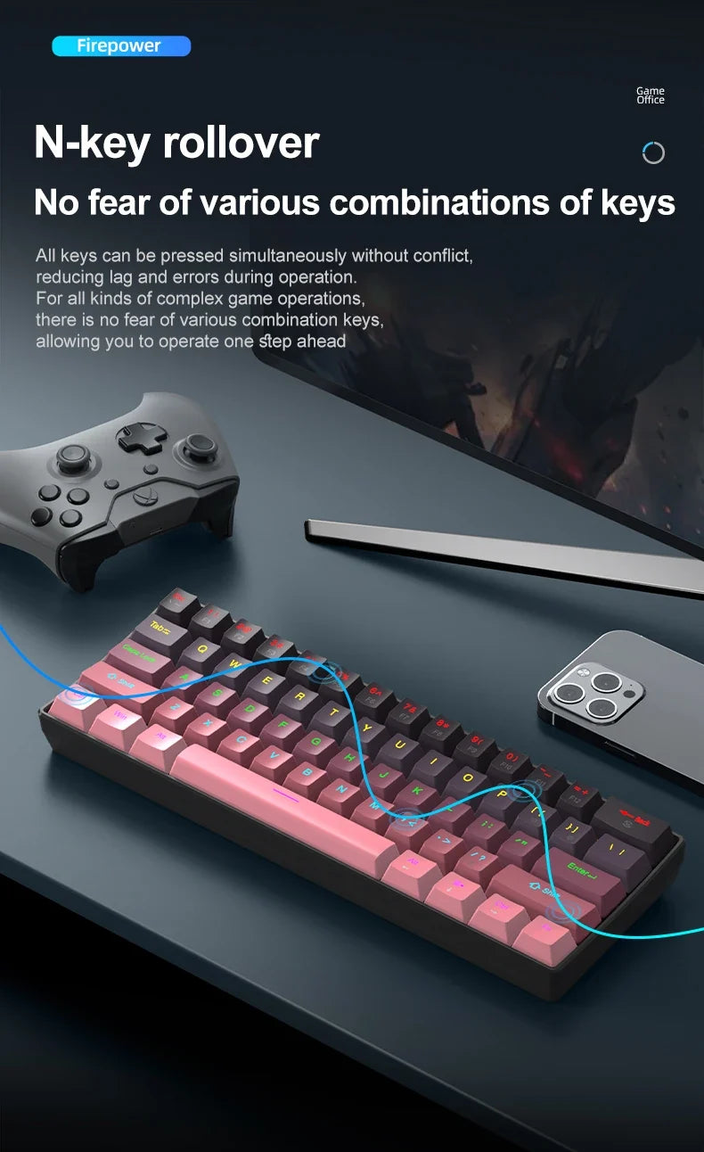 APAYADO™ 60% Mini Mechanical RGB Keyboard & Mouse Kit – Red Switches, 7200 DPI, Phantom RGB | FlipStylez LLC®