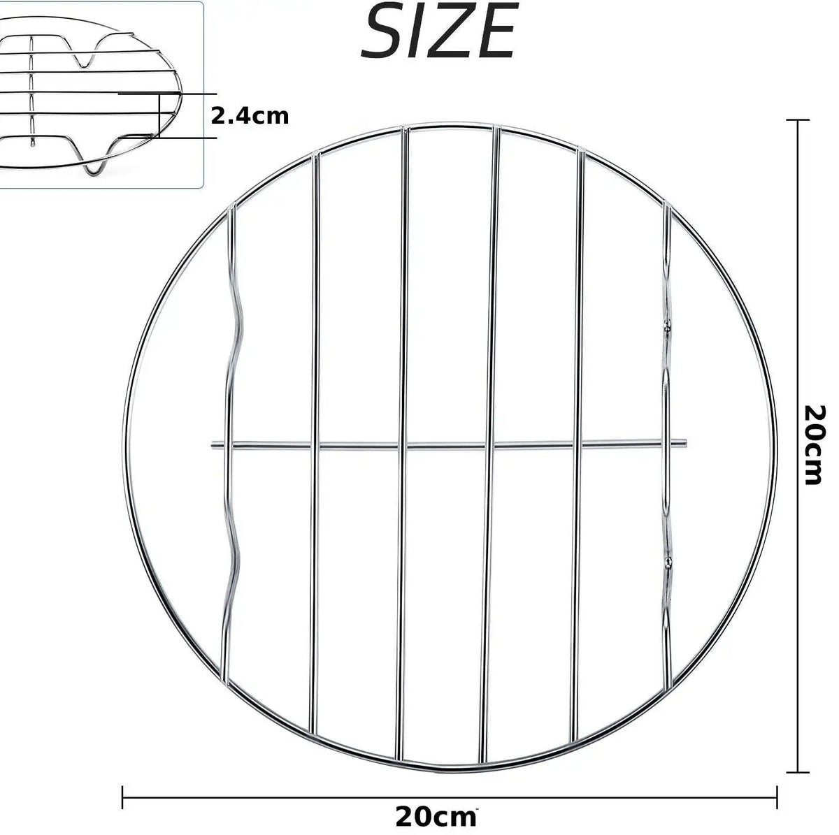 6/7/8 Inch Round Cooling Rack Stainless Steel Cooking Steaming Roasting Rack for Oven Pot Air fryer Pressure Cooker Cake Pan