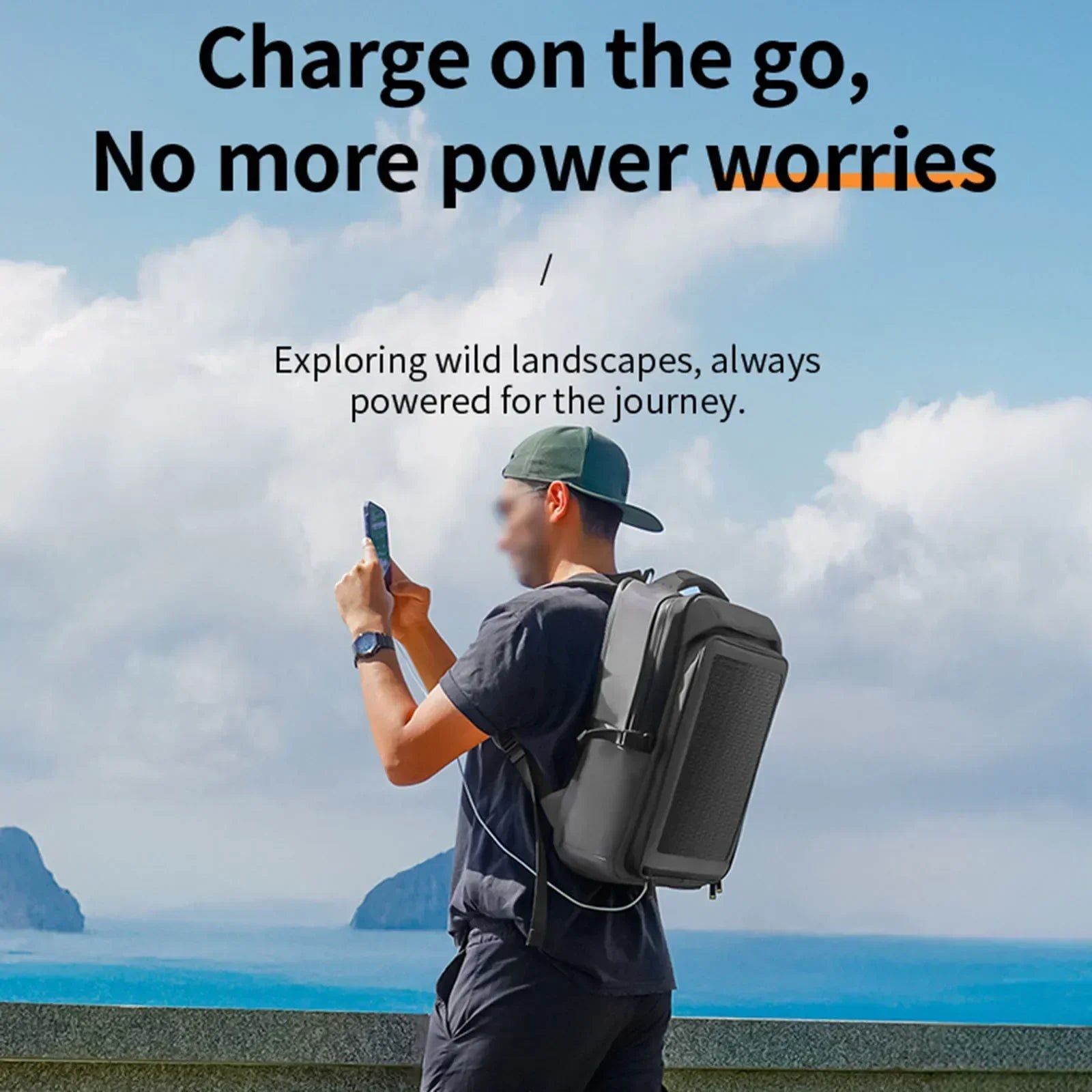 Solar Charging Backpacks 30W Solar Panel 44x32x17CM 35L Oxford Cloth Lightweight Waterproof Zipper Bag Outdoor Bag Accessories