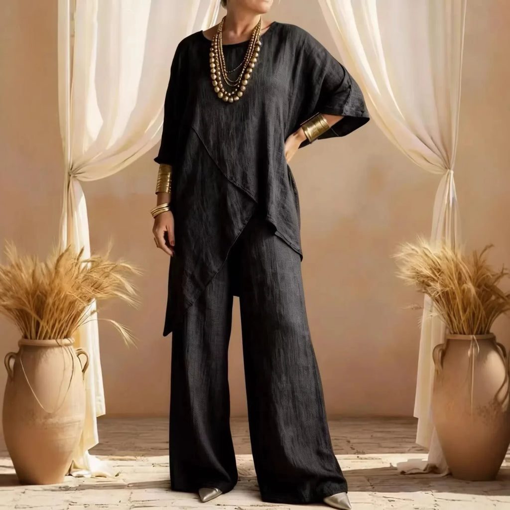 Fashion Loose Women's Matching Sets Casual Half Sleeve Loose Tops and