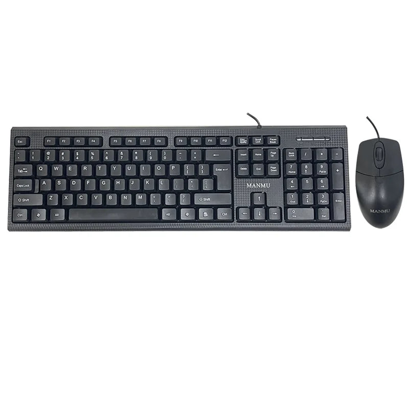 MANMU MJS-016™ Wired Ergonomic Keyboard & Mouse Combo Set – USB, 1200 DPI, CE Certified, Home & Office Gaming Setup | FlipStylez LLC®
