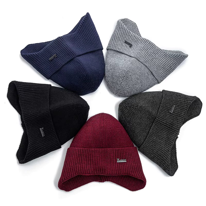 Fleece-Lined Earflap Cap – Warm Winter Outdoor Beanie