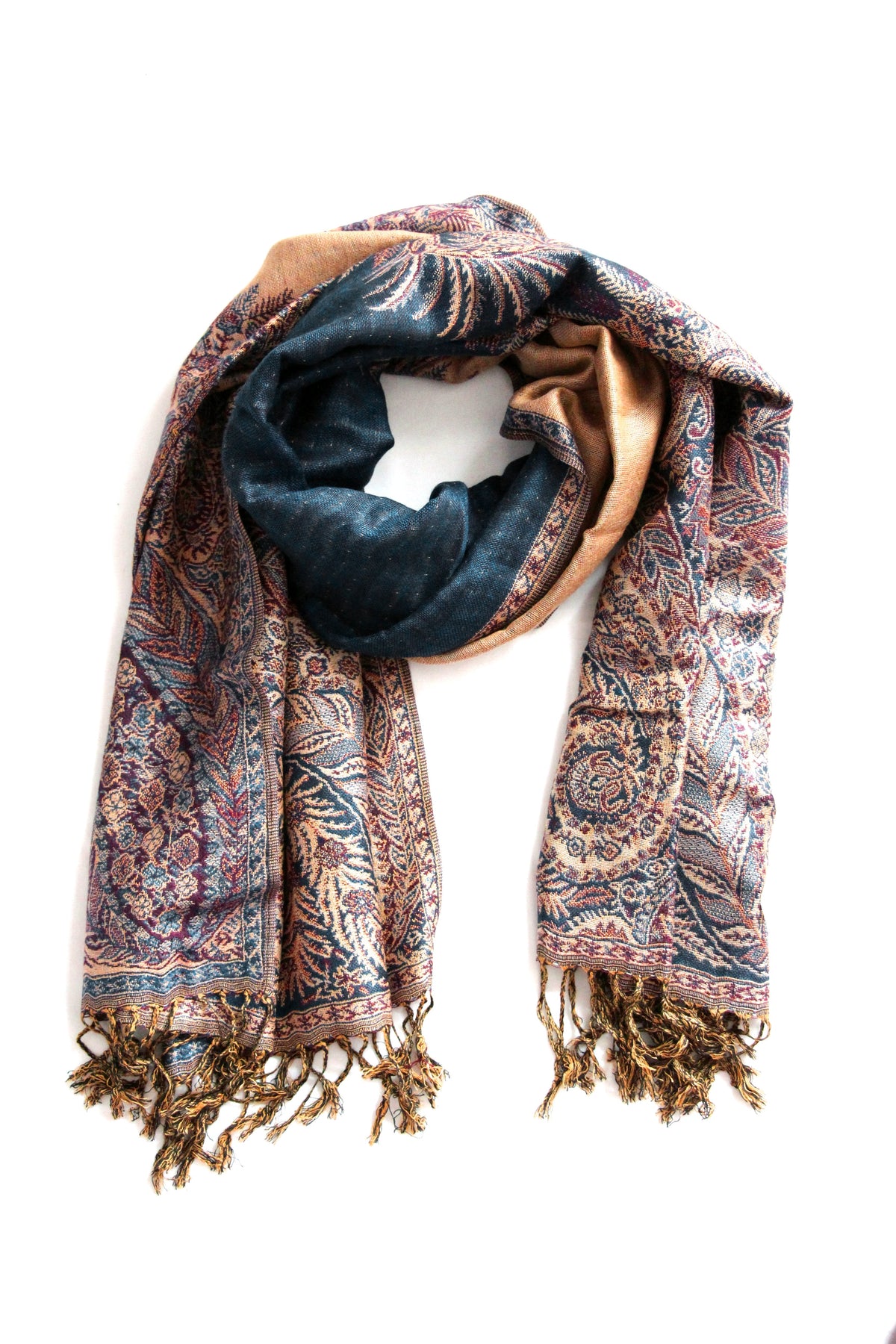 Sakkas 70" x 28" Big Paisley Jacquard Layered Woven Pashmina Shawl / Wrap Stole