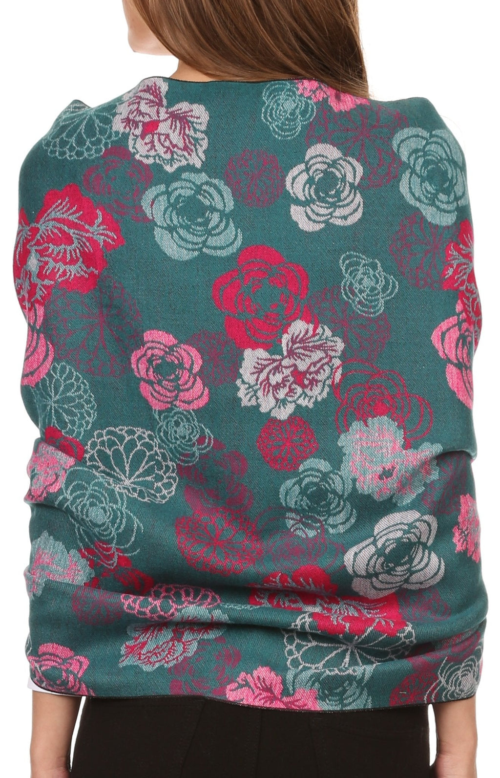 Sakkas Ontario double layer floral Pashmina/ Shawl/ Wrap/ Stole with fringe