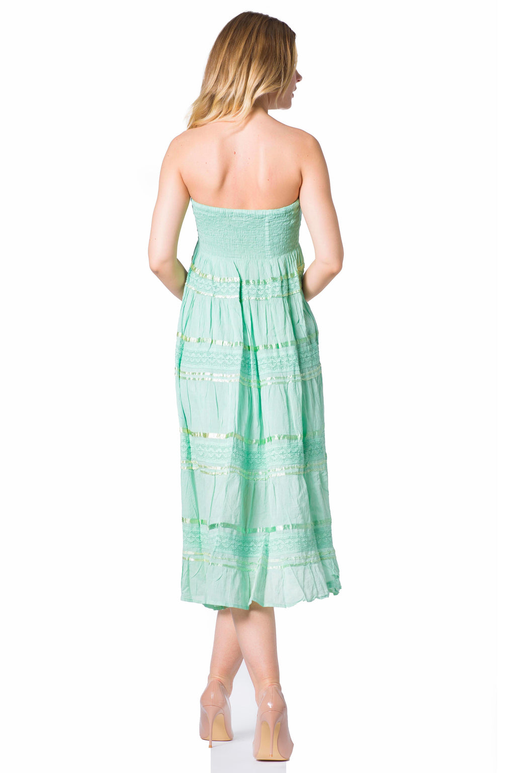 Sakkas Lace and Ribbon Peasant Boho Skirt