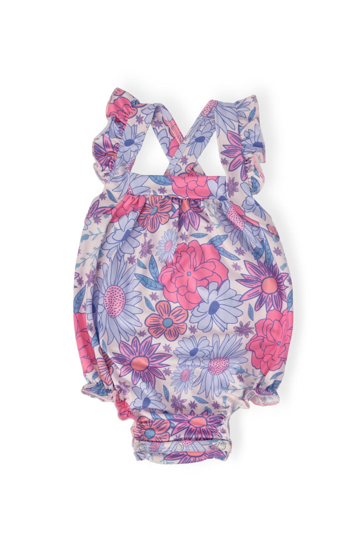 Sweet Springtime Ruffle Cross Back Romper